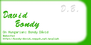 david bondy business card